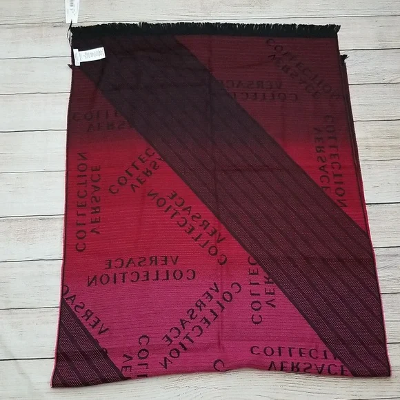 New Versace Logo Striped Scarf - Picture 13 of 13